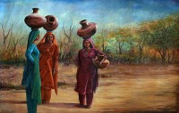 Bandah Ali, 23 x 35 Inch, Oil on Canvas, Figurative-Painting, AC-BNA-004